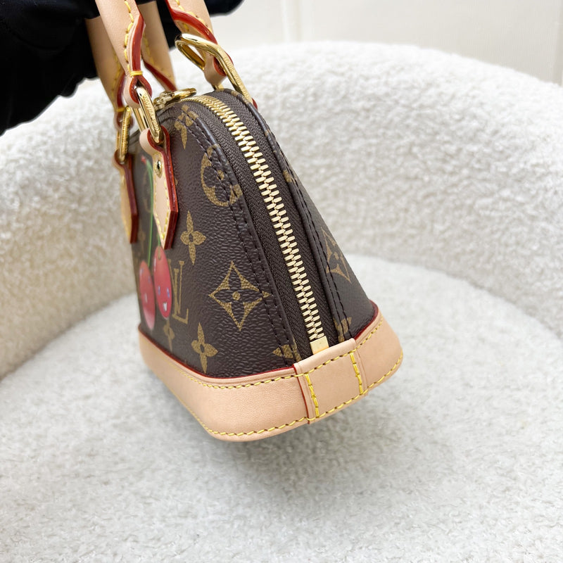LV x TM Louis Vuitton Murakami Nano Alma with Cherry Motif Monogram Canvas and GHW