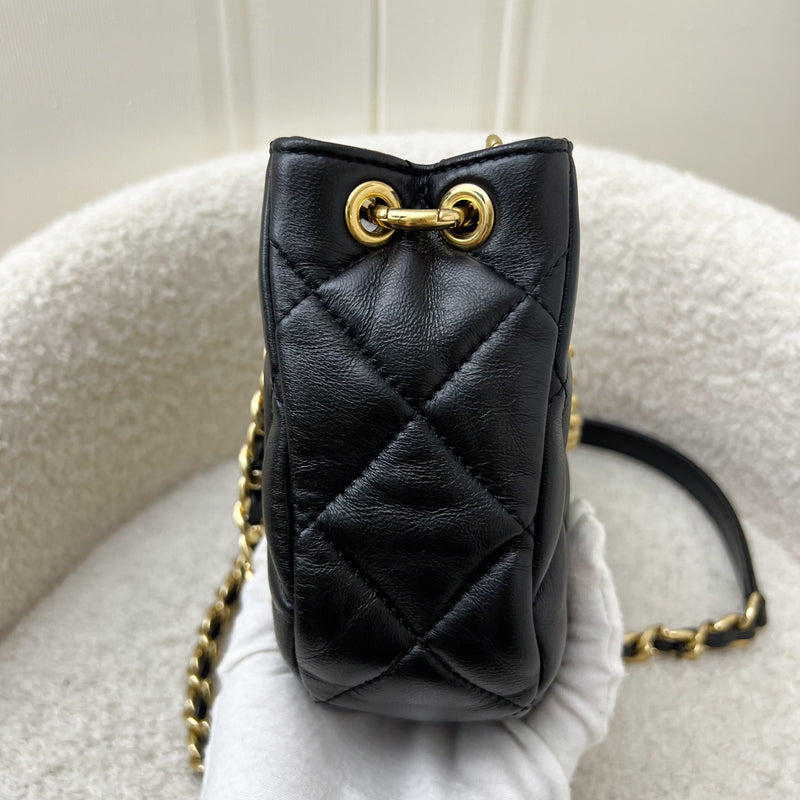 Chanel 22B Small Hobo Bag in Black Lambskin and LGHW