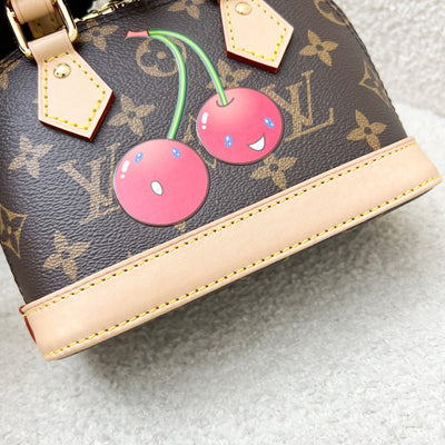 LV x TM Louis Vuitton Murakami Nano Alma with Cherry Motif Monogram Canvas and GHW