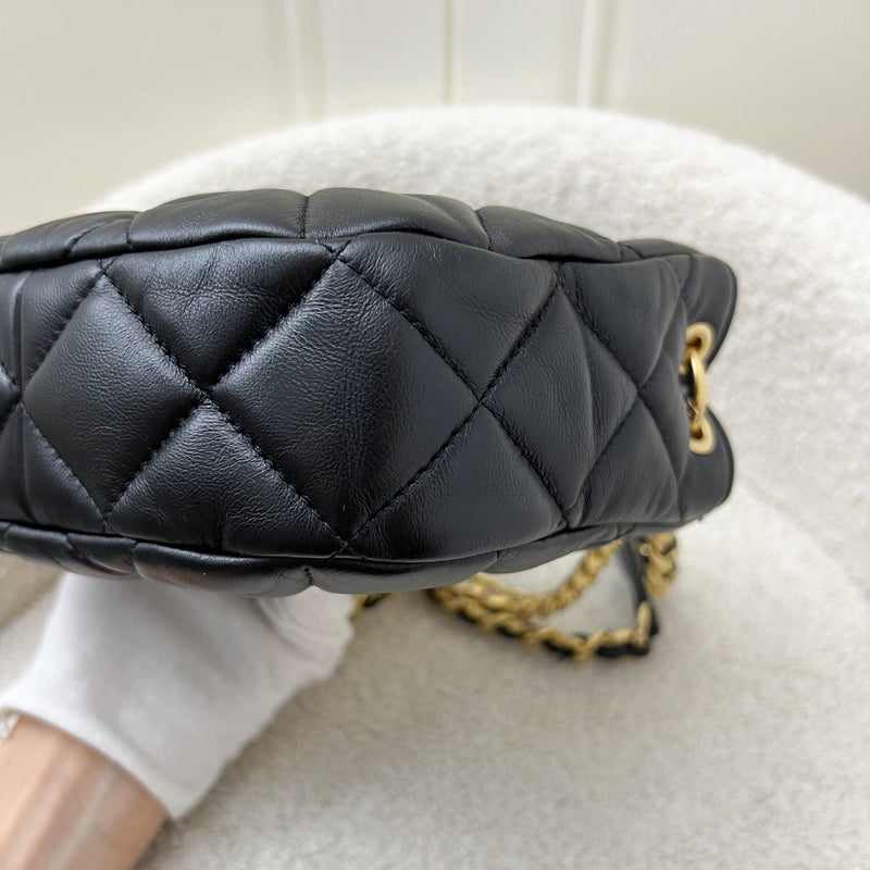 Chanel 22B Small Hobo Bag in Black Lambskin and LGHW