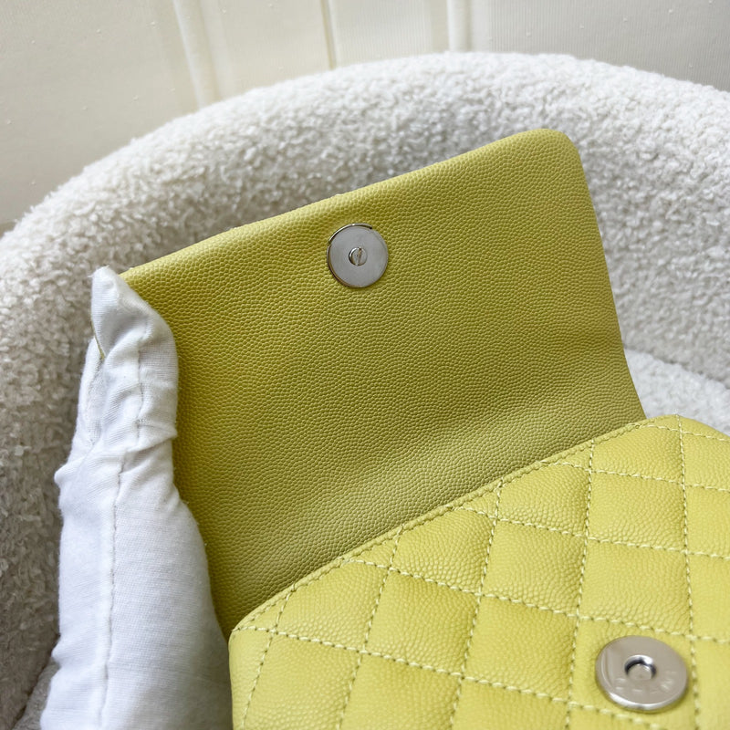 Chanel Mini Coco Handle in Yellow Caviar and Yellow Coated HW (Model: AS2215)