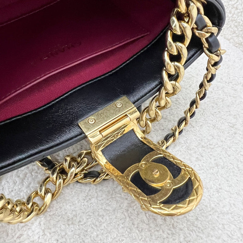 Chanel 22B Small Hobo Bag in Black Lambskin and LGHW