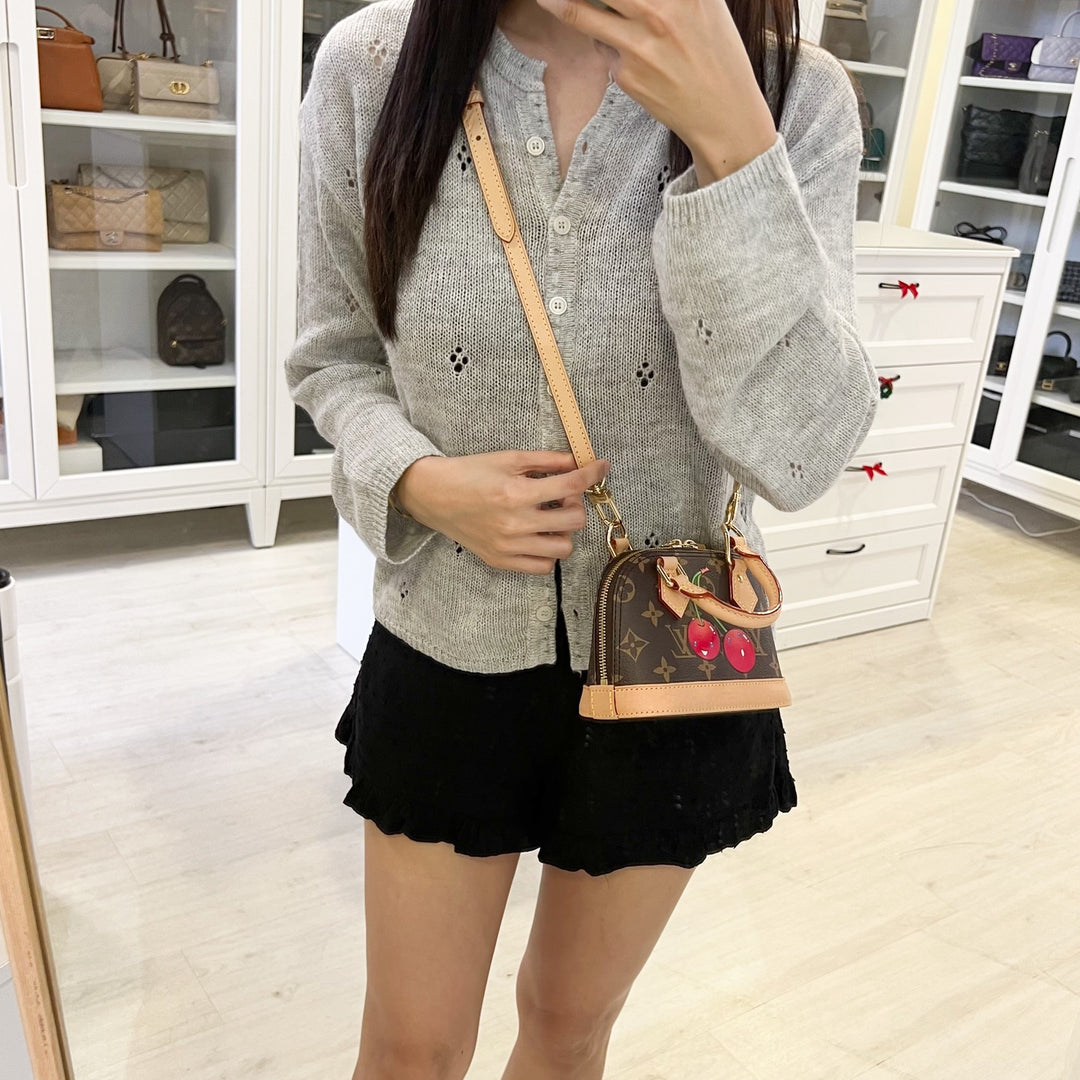 LV x TM Louis Vuitton Murakami Nano Alma with Cherry Motif