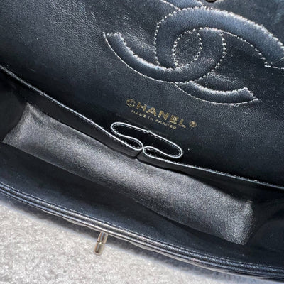 Chanel Medium Classic Flap CF in Chevron Quilted Black Lambskin and LGHW