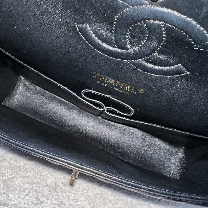 Chanel Medium Classic Flap CF in Chevron Quilted Black Lambskin and LGHW