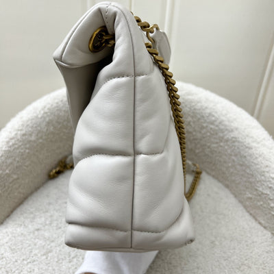 Saint Laurent YSL Small Loulou Puffer in Vintage Blanc Lambskin and GHW