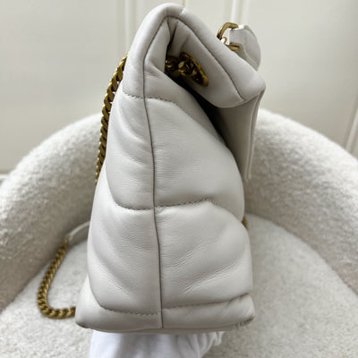 Saint Laurent YSL Small Loulou Puffer in Vintage Blanc Lambskin and GHW