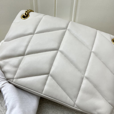 Saint Laurent YSL Small Loulou Puffer in Vintage Blanc Lambskin and GHW