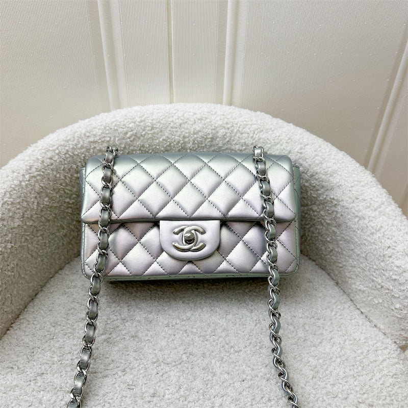 Chanel Mini Rectangle Flap in 21K Iridescent Purple Calfskin and SHW