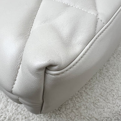 Saint Laurent YSL Small Loulou Puffer in Vintage Blanc Lambskin and GHW