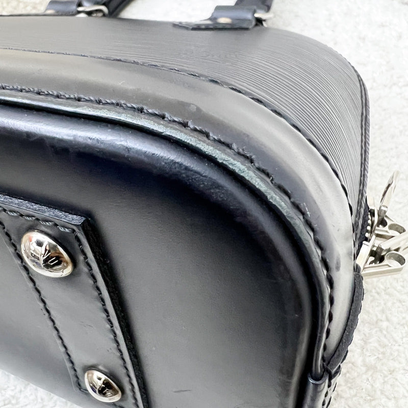 LV Louis Vuitton Alma BB in Black Epi Leather and SHW