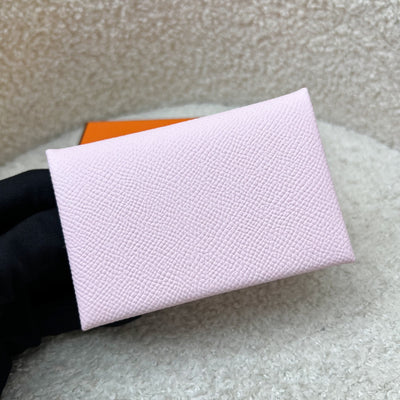 Hermes Calvi Card Holder in Rose Darling Epsom Leather and PHW