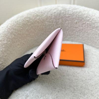 Hermes Calvi Card Holder in Rose Darling Epsom Leather and PHW