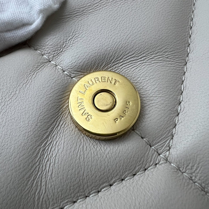 Saint Laurent YSL Small Loulou Puffer in Vintage Blanc Lambskin and GHW