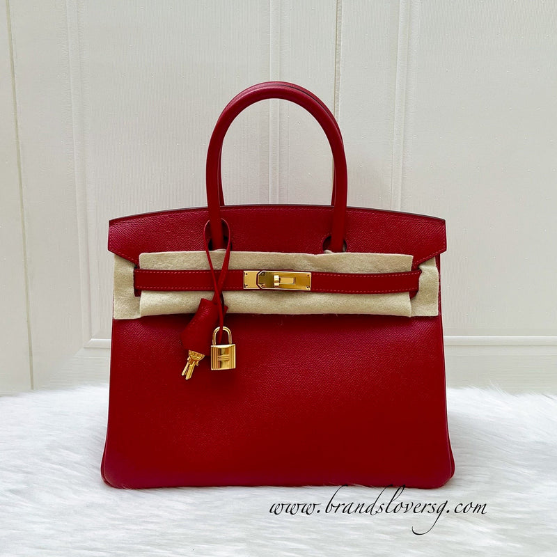 Hermes Birkin 30 in Rouge Casaque Epsom Leather and GHW