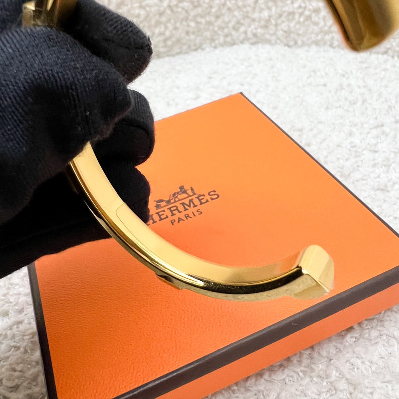 Hermes Athena Bracelet in Noir Epsom Calfskin and GHW Sz T2