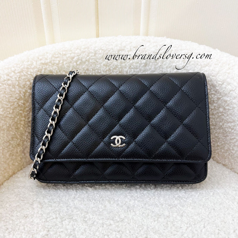 Chanel Classic Wallet on Chain WOC in Black Caviar and SHW