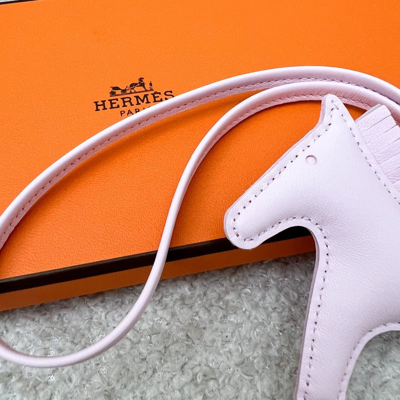 Hermes Rodeo PM in Rose Darling Lambskin