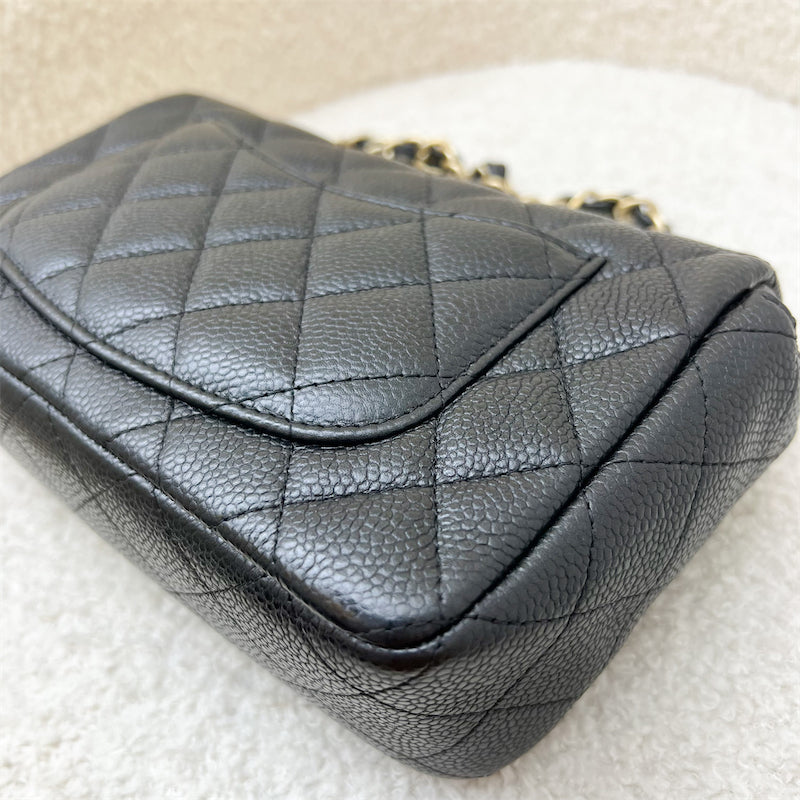 Chanel Classic Mini Rectangle Flap in 15C Black Caviar and AGHW