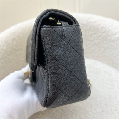 Chanel Classic Mini Rectangle Flap in 15C Black Caviar and AGHW