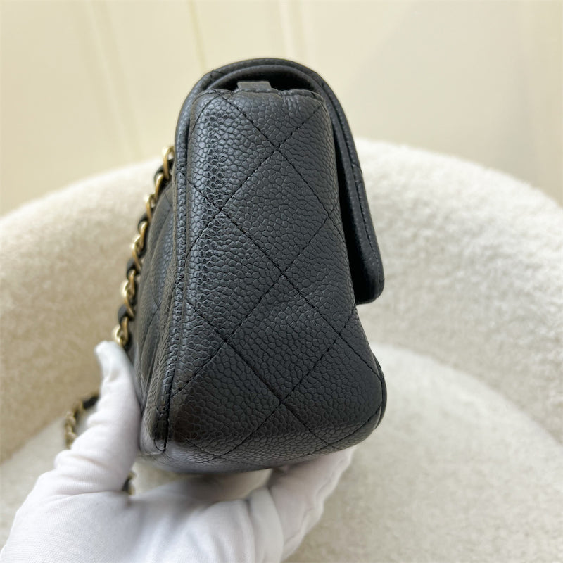 Chanel Classic Mini Rectangle Flap in 15C Black Caviar and AGHW