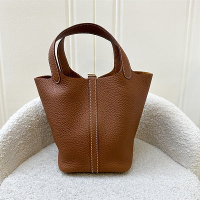 Hermes Picotin 18 in Gold Clemence Leather and GHW