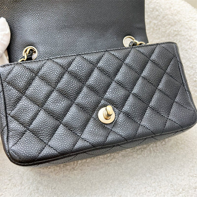 Chanel Classic Mini Rectangle Flap in 15C Black Caviar and AGHW