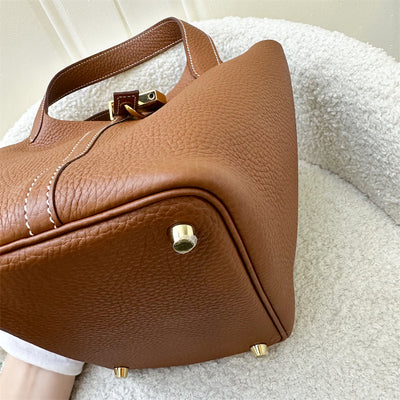 Hermes Picotin 18 in Gold Clemence Leather and GHW