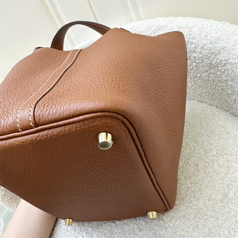 Hermes Picotin 18 in Gold Clemence Leather and GHW