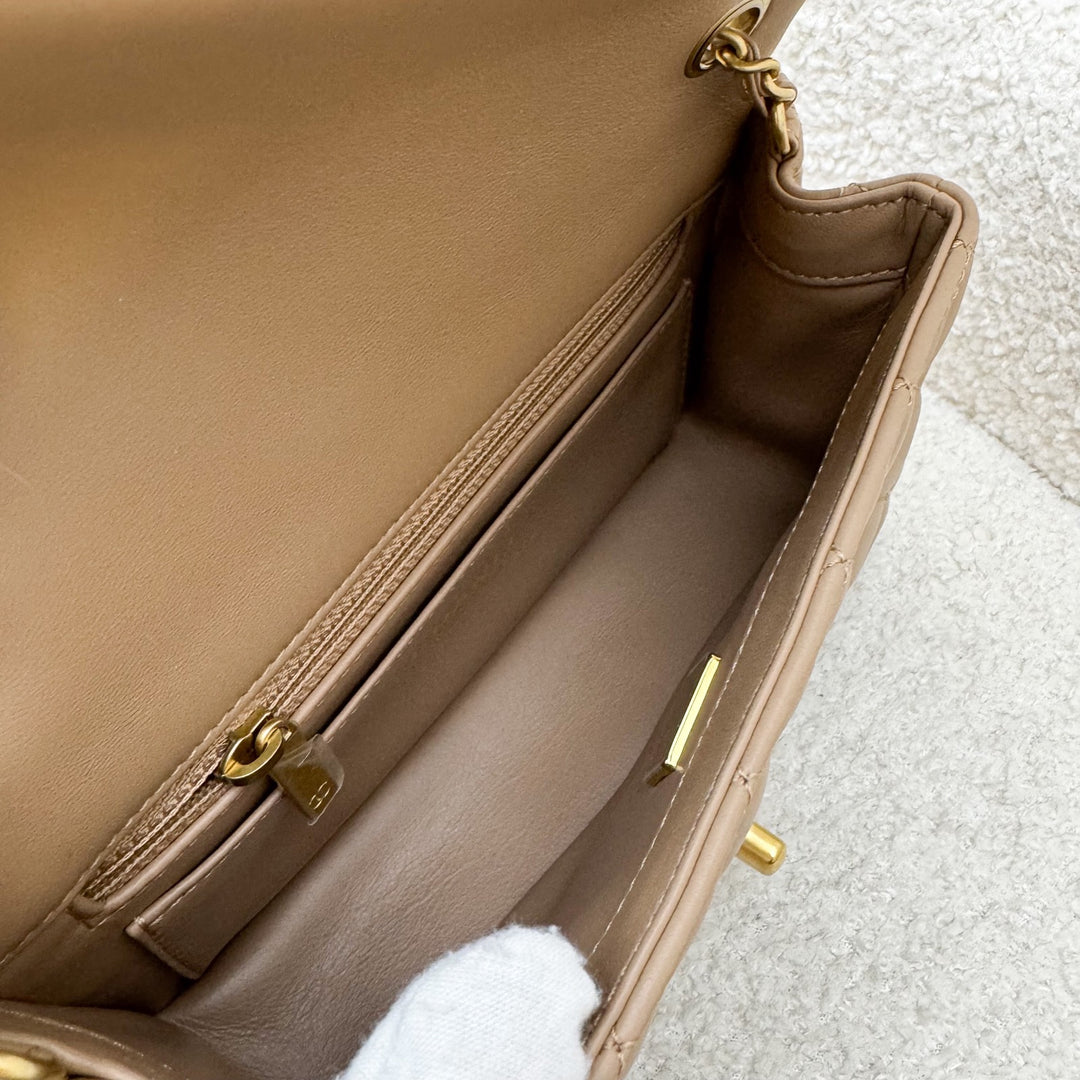Chanel Pearl Crush Mini Rectangular Flap in 22B Dark Beige