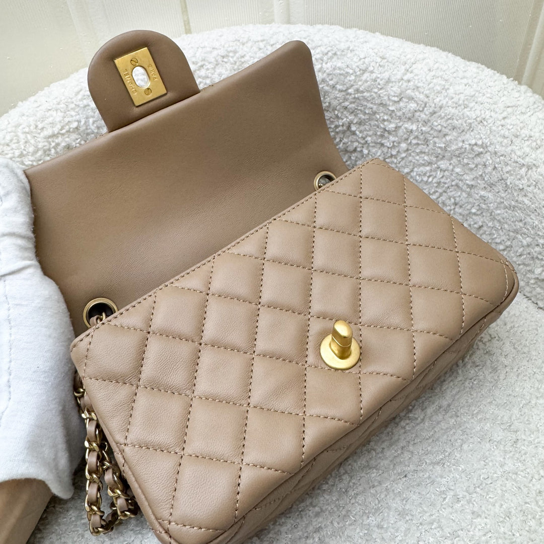 Chanel Pearl Crush Mini Rectangular Flap in 22B Dark Beige