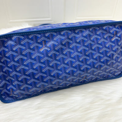 Goyard Anjou PM Reversible Tote Bag in Blue Goyardine Canvas and Leather