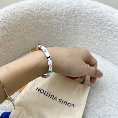Louis Vuitton LV x TM Confidential Bracelet in Multicolore White Monogram Canvas (Model: M8973F)