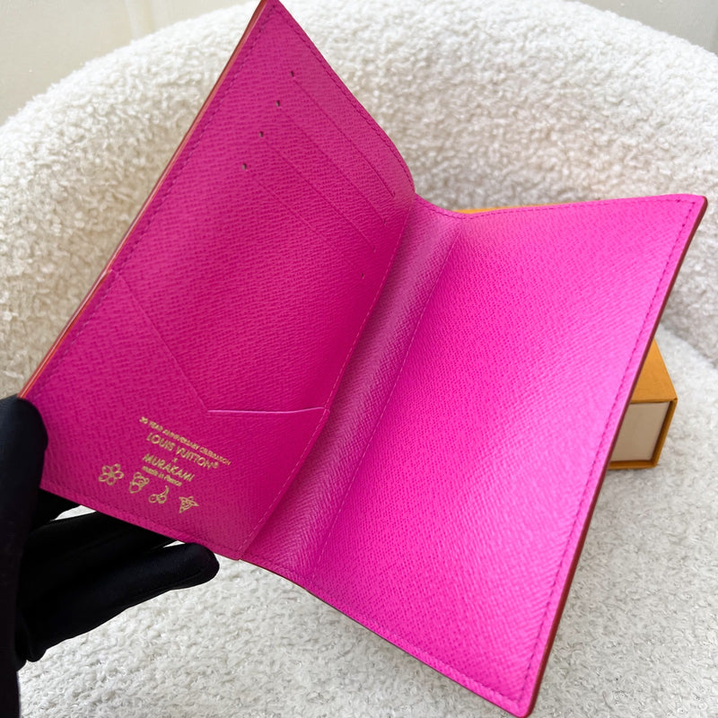 Louis Vuitton LV x TM Passport Cover in Murakami Multicolore White Monogram Canvas (Model: M14178)