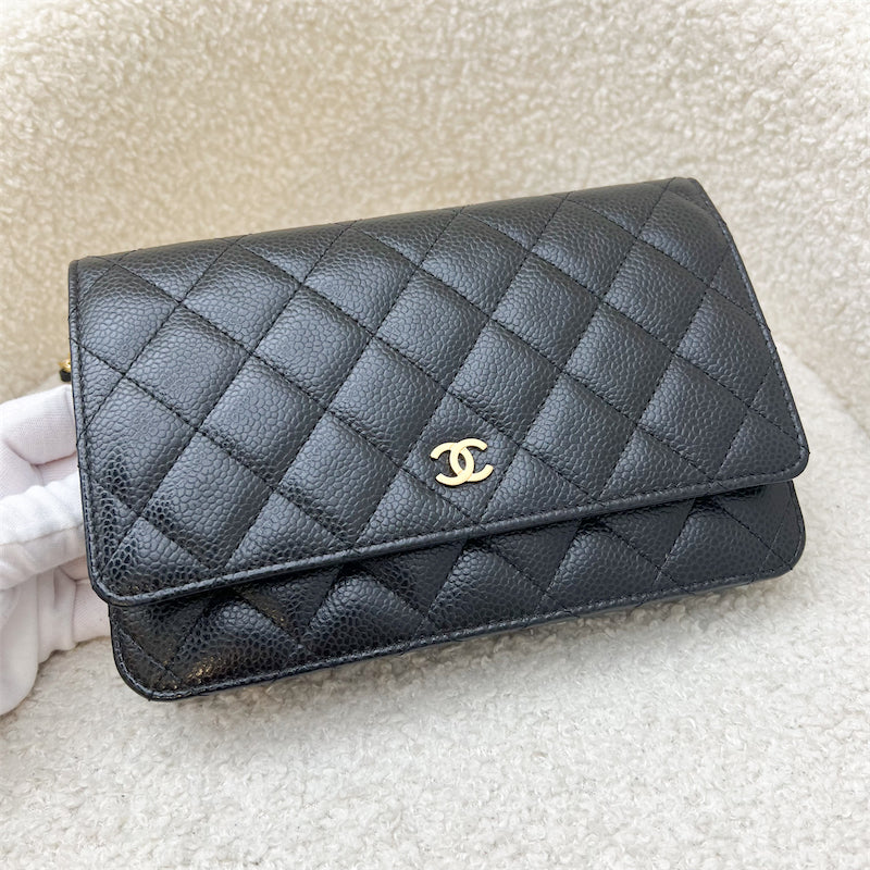 Chanel Classic Wallet on Chain WOC in Black Caviar GHW