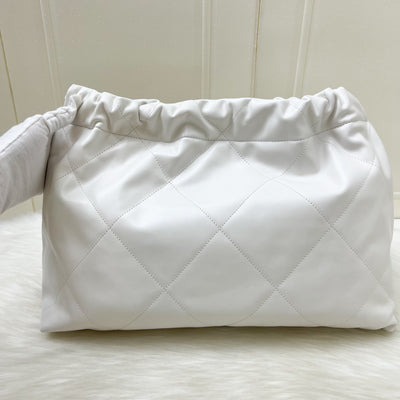 Chanel 22 Small East West Hobo Bag in White Calfskin and AGHW (Limited Edition!)