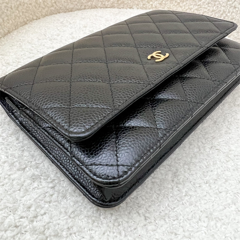 Chanel Classic Wallet on Chain WOC in Black Caviar GHW