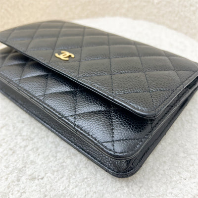 Chanel Classic Wallet on Chain WOC in Black Caviar GHW