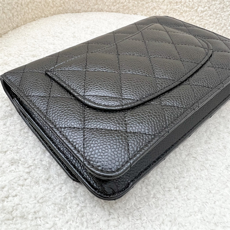 Chanel Classic Wallet on Chain WOC in Black Caviar GHW