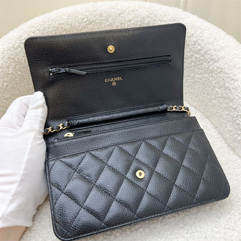 Chanel Classic Wallet on Chain WOC in Black Caviar GHW