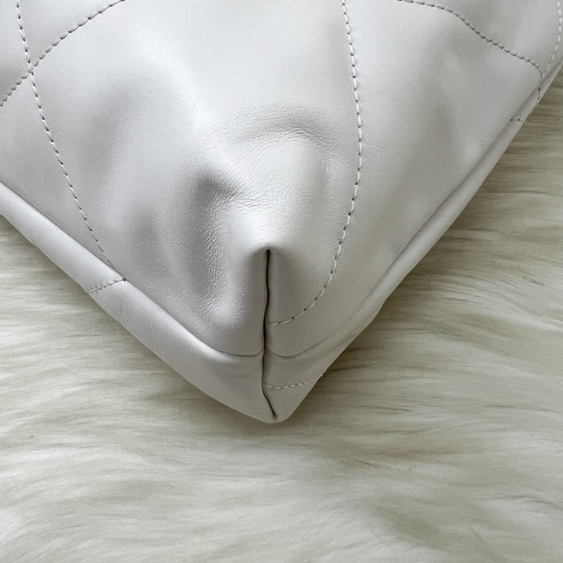 Chanel 22 Small East West Hobo Bag in White Calfskin and AGHW (Limited Edition!)