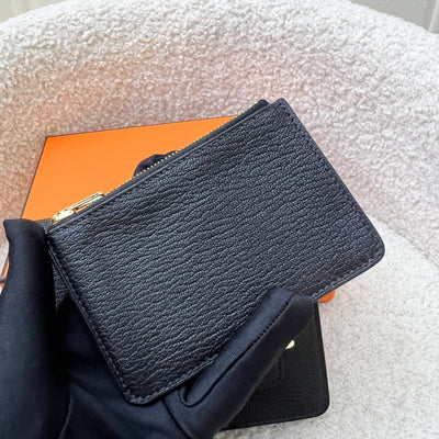 Hermes Roulis Slim Wallet in Black Chevre Leather and GHW