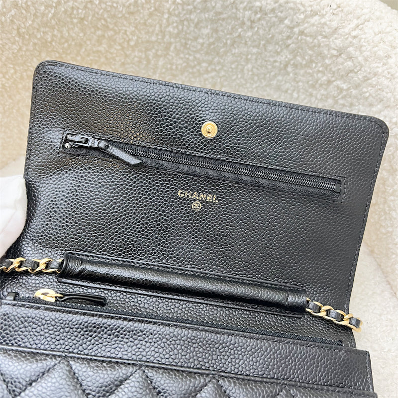 Chanel Classic Wallet on Chain WOC in Black Caviar GHW