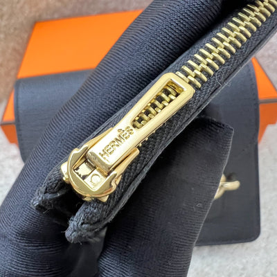 Hermes Roulis Slim Wallet in Black Chevre Leather and GHW