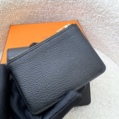 Hermes Roulis Slim Wallet in Black Chevre Leather and GHW