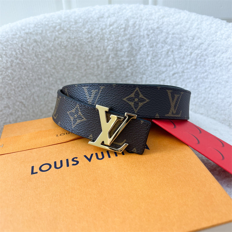 LV Initiales 30mm Reversible Belt in Monogram Canvas / Black Leather and GHW