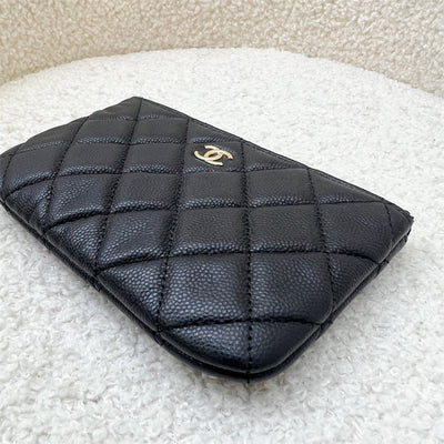 Chanel Mini O-Case / Pouch in Black Caviar and LGHW