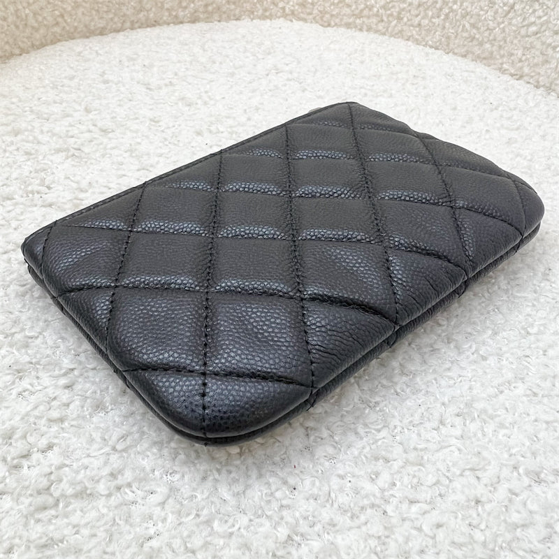 Chanel Mini O-Case / Pouch in Black Caviar and LGHW