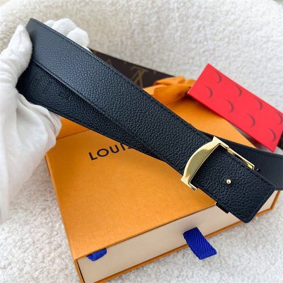 LV Initiales 30mm Reversible Belt in Monogram Canvas / Black Leather and GHW