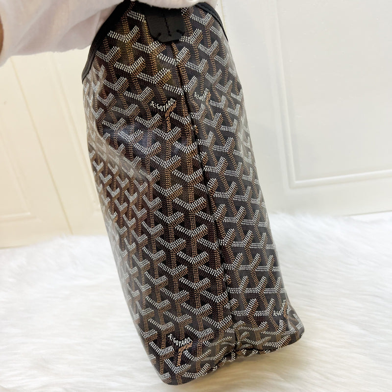 [June 2025] Goyard Boheme PM Hobo Bag in Black Signature Goyardine Canvas